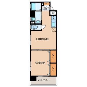 メゾンほおづきI(1LDK/8階)の間取り写真