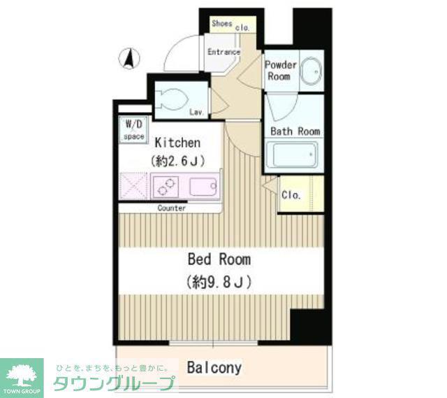 バンブー岩本町(1K/6階)の間取り写真