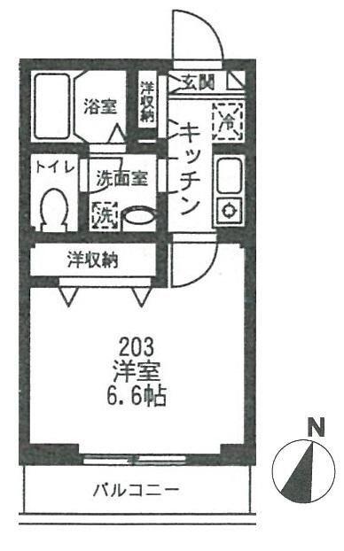 テラスド代々木(1K/2階)の間取り写真