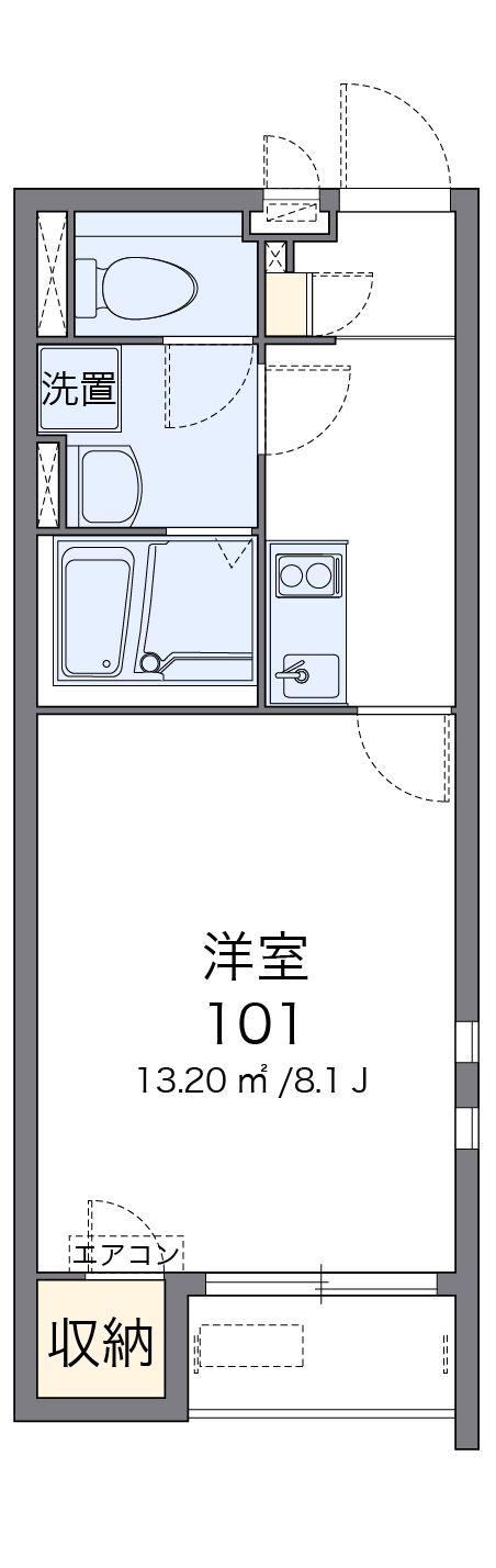 クレイノKAGURAMACHIII(1K/1階)の間取り写真