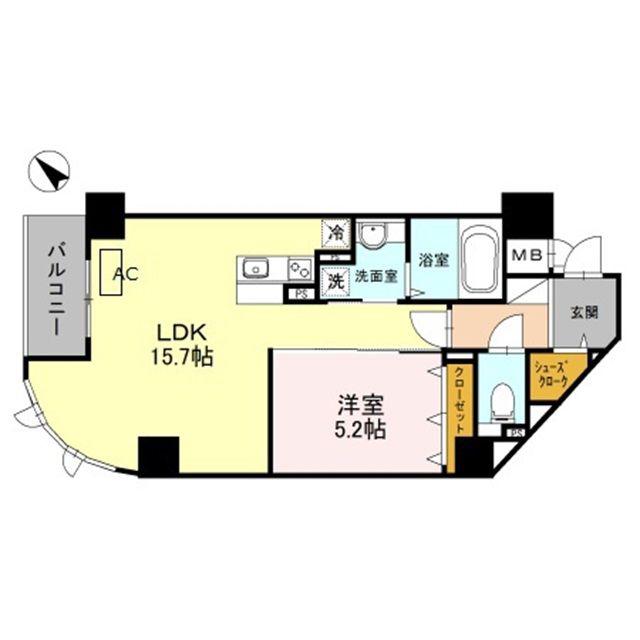 EL-SIAUMEKITA(1LDK/2階)の間取り写真