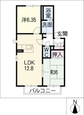 フェニックス10(2LDK/1階)の間取り写真