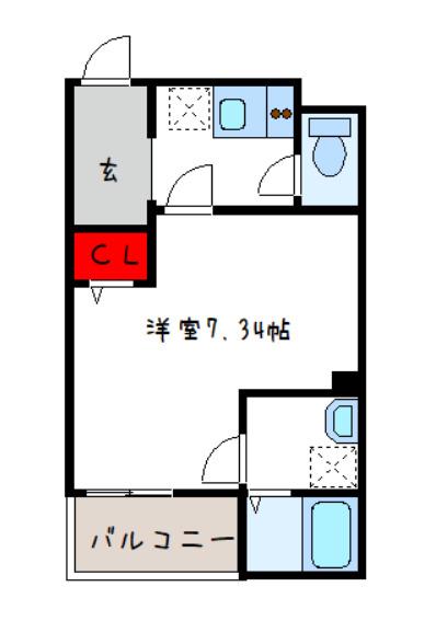 FSTYLE東大阪吉松(1K/1階)の間取り写真