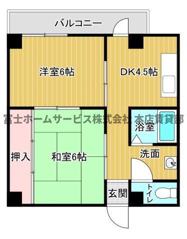 リアライズ長居(2DK/5階)の間取り写真