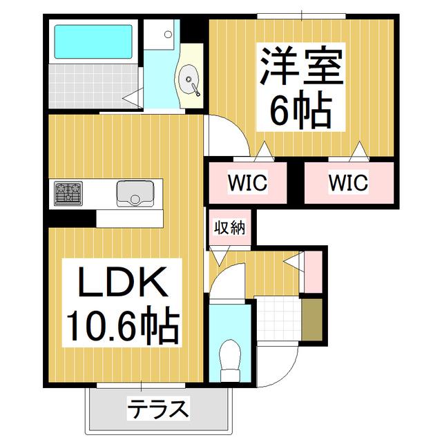 トリシア エンテレイア(1LDK/1階)の間取り写真