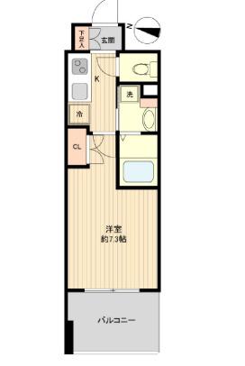 レジディア仙台上杉(1K/7階)の間取り写真
