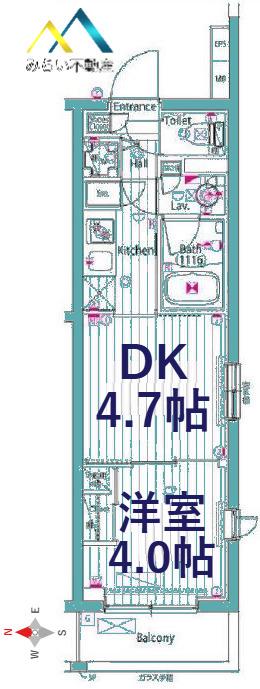 ガーラ・ステーション横浜大口(1DK/5階)の間取り写真