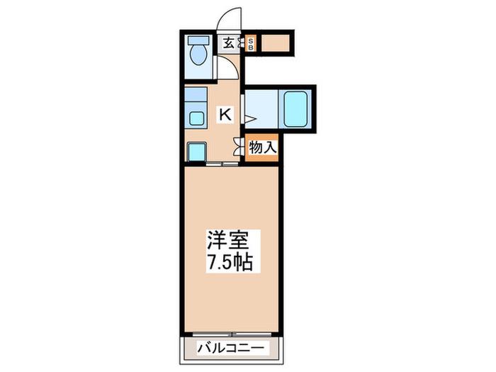 ストーンヒルズ(1K/2階)の間取り写真