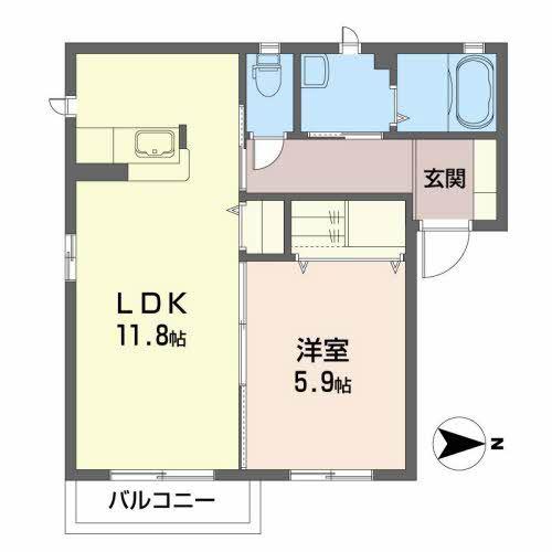 リ・ハート(1LDK/2階)の間取り写真
