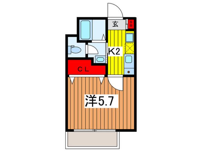 ルーチェ大宮(1K/2階)の間取り写真