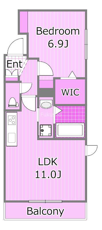 リヒトウィーンII(1LDK/2階)の間取り写真