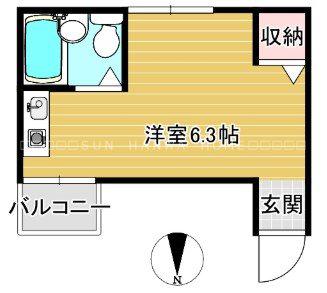 リノン東山本(ワンルーム/3階)の間取り写真