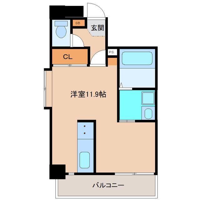 LAGOA湖東(ワンルーム/9階)の間取り写真