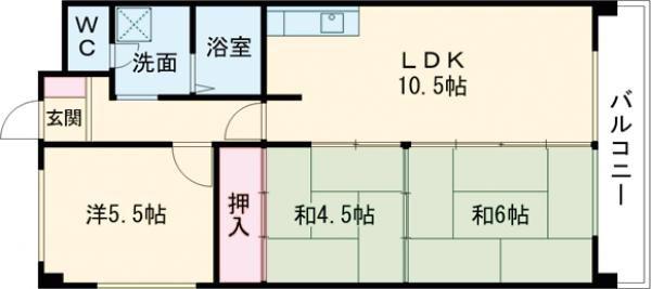 アルベール本町(3LDK/4階)の間取り写真