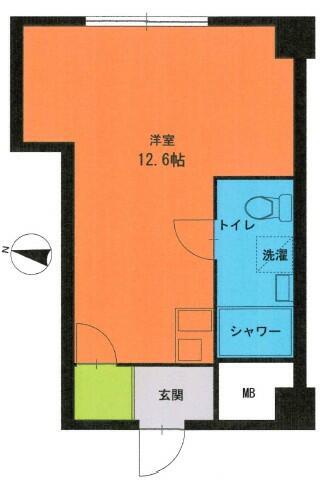 リブモール雪ヶ谷(ワンルーム/3階)の間取り写真