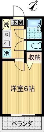 コスモライト(1K/2階)の間取り写真