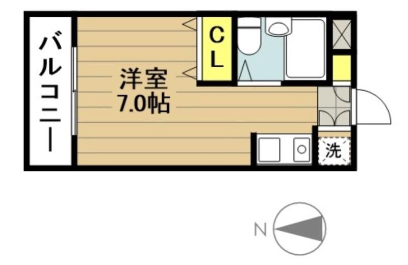 トップリバー(ワンルーム/3階)の間取り写真
