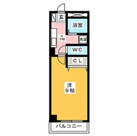三宅ビル(1K/6階)の間取り写真