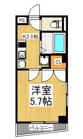 グランコート田端(1K/2階)の間取り写真