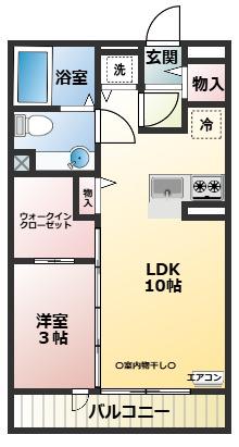 BLOSSOM GARDENⅠ(1LDK/1階)の間取り写真