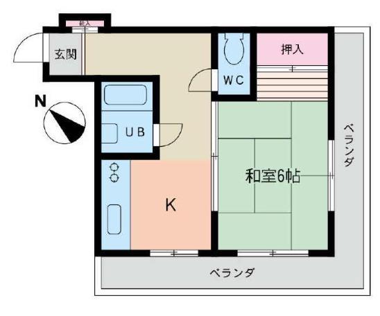 和田ビル(1K/2階)の間取り写真