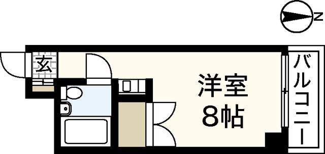 プロスパー十日市(ワンルーム/5階)の間取り写真
