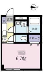 グランバリエ・II(1K/1階)の間取り写真