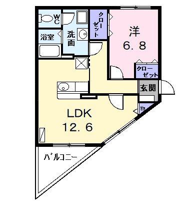 サニーガーデン(1LDK/2階)の間取り写真
