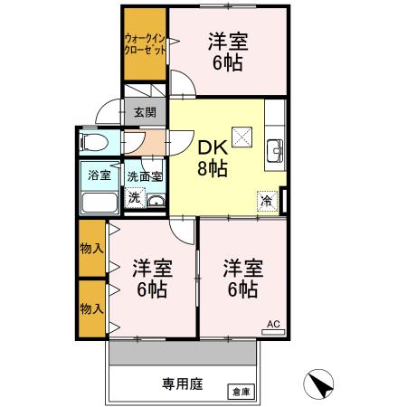 ソフィア小林(3LDK/1階)の間取り写真