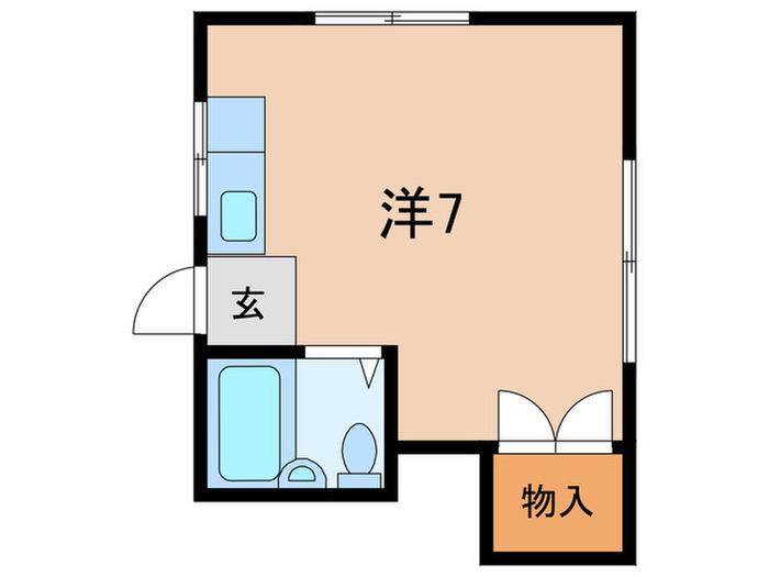ハイツ上田(ワンルーム/1階)の間取り写真