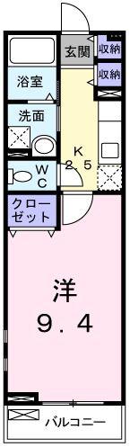 山陽電鉄網干線 広畑駅 徒歩9分 2階建 築12年(1K/2階)の間取り写真
