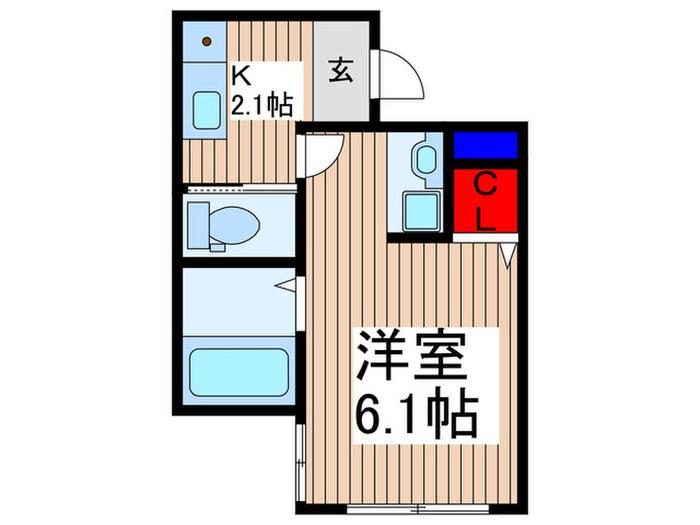 グラン・プレミスト所沢(1K/2階)の間取り写真