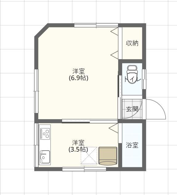 桜ハウス1号(1K/2階)の間取り写真
