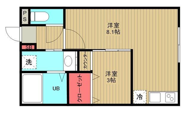 MAISON DE PASTEL(1SLDK/1階)の間取り写真