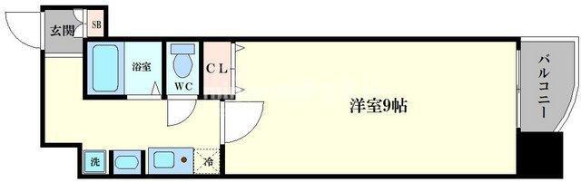 ラナップスクエア阿波座(1K/4階)の間取り写真