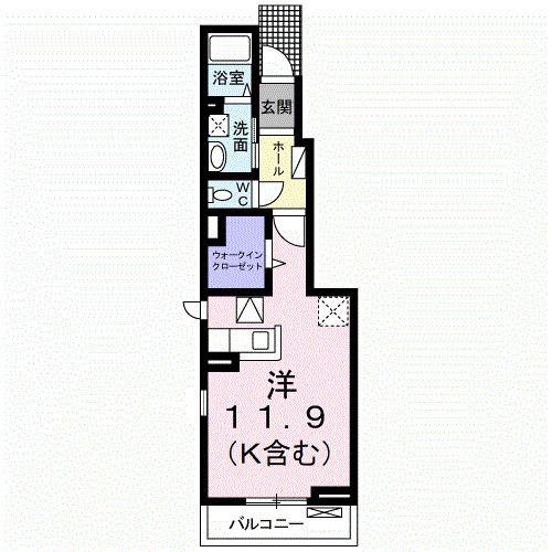 メゾンオーブII(ワンルーム/1階)の間取り写真