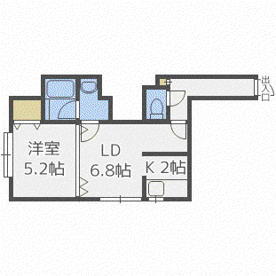 52EAMES(1LDK/2階)の間取り写真