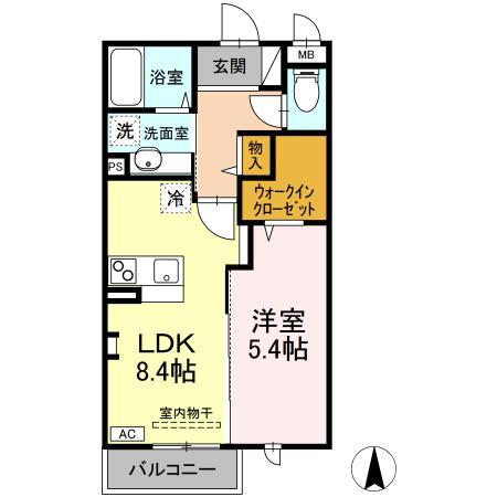 サンテ・ボヌール(1LDK/1階)の間取り写真