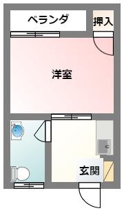 ハイツサフラン(1K/4階)の間取り写真