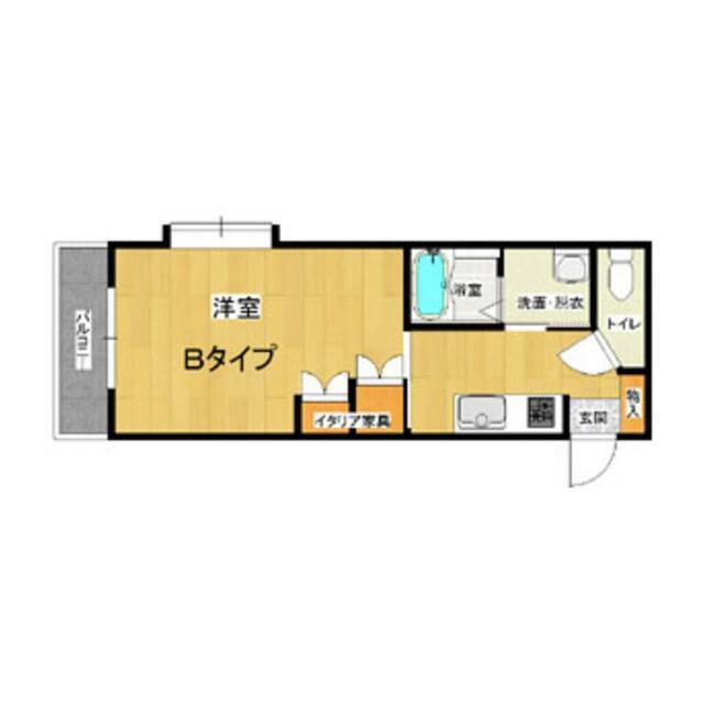 ミストラル(1K/2階)の間取り写真