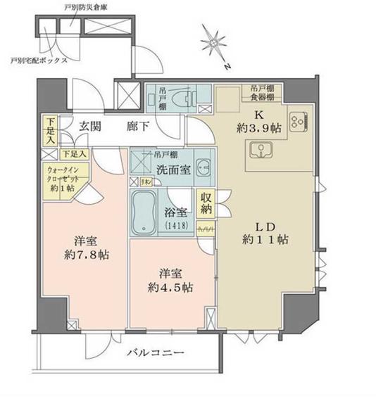 ザ・パークハウス北青山(2LDK/3階)の間取り写真