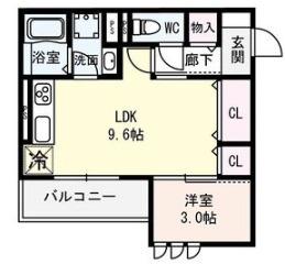 三国本町メディエートプラザ(1LDK/3階)の間取り写真