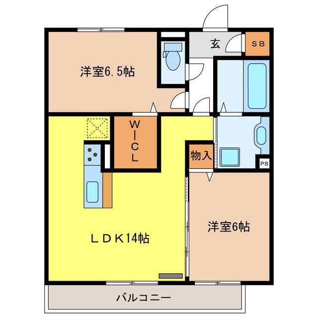 HILLS NODA(2LDK/2階)の間取り写真