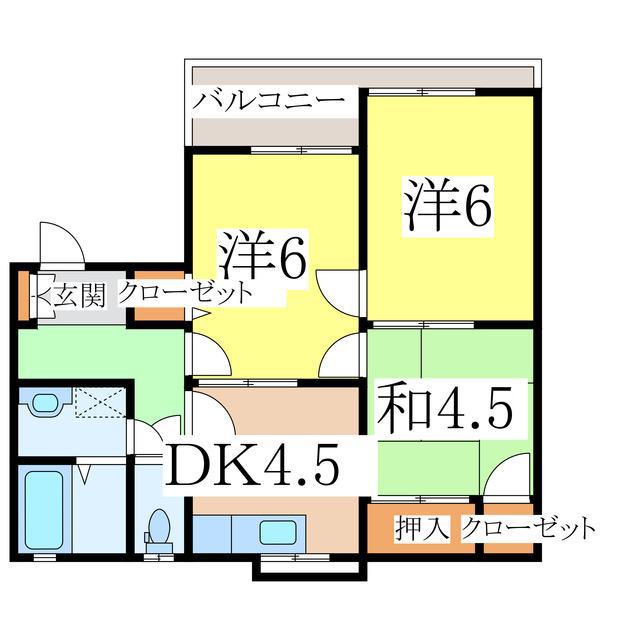 シティライフK&L(3DK/2階)の間取り写真