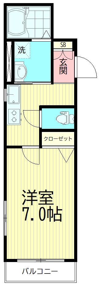 S.I TWINII(1K/3階)の間取り写真
