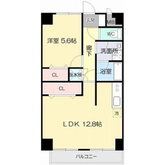アビタシオン不来方(1LDK/4階)の間取り写真