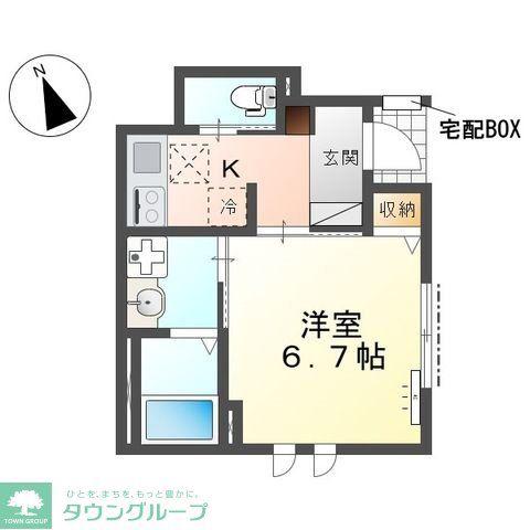 KIRAMEKI 煌(1K/1階)の間取り写真