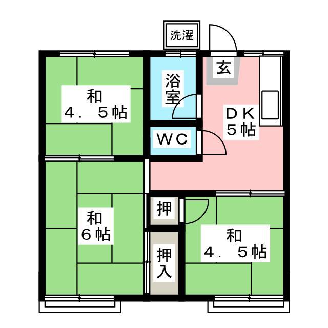 ニットーコーポ(3DK/2階)の間取り写真