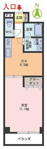 ブルーム(1DK/2階)の間取り写真