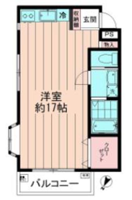 ドミール鎌倉III(ワンルーム/3階)の間取り写真